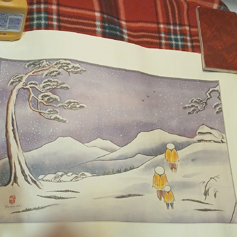 Winter Landscape Art Print-16 Inches X 20 Inches-With Boarder.BY Torakusu Yamada
